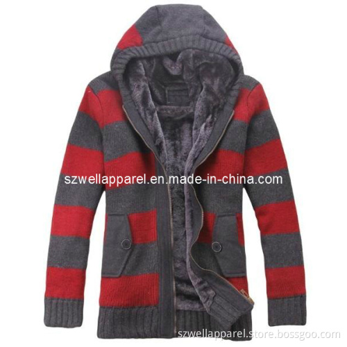 Man's Hoody Turtle Neck Cardigan Sweater (SZWA-0945)